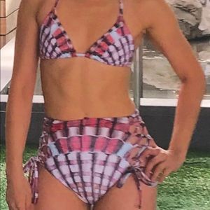 Mara Hoffman High Waisted Shells Bikini Top & Bottom (XS)